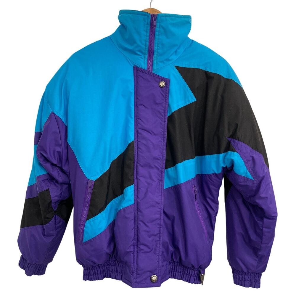 St. John' Bay Vintage 80s/90s Colorblock Vibrant Retro Puffer Ski Jacket Small